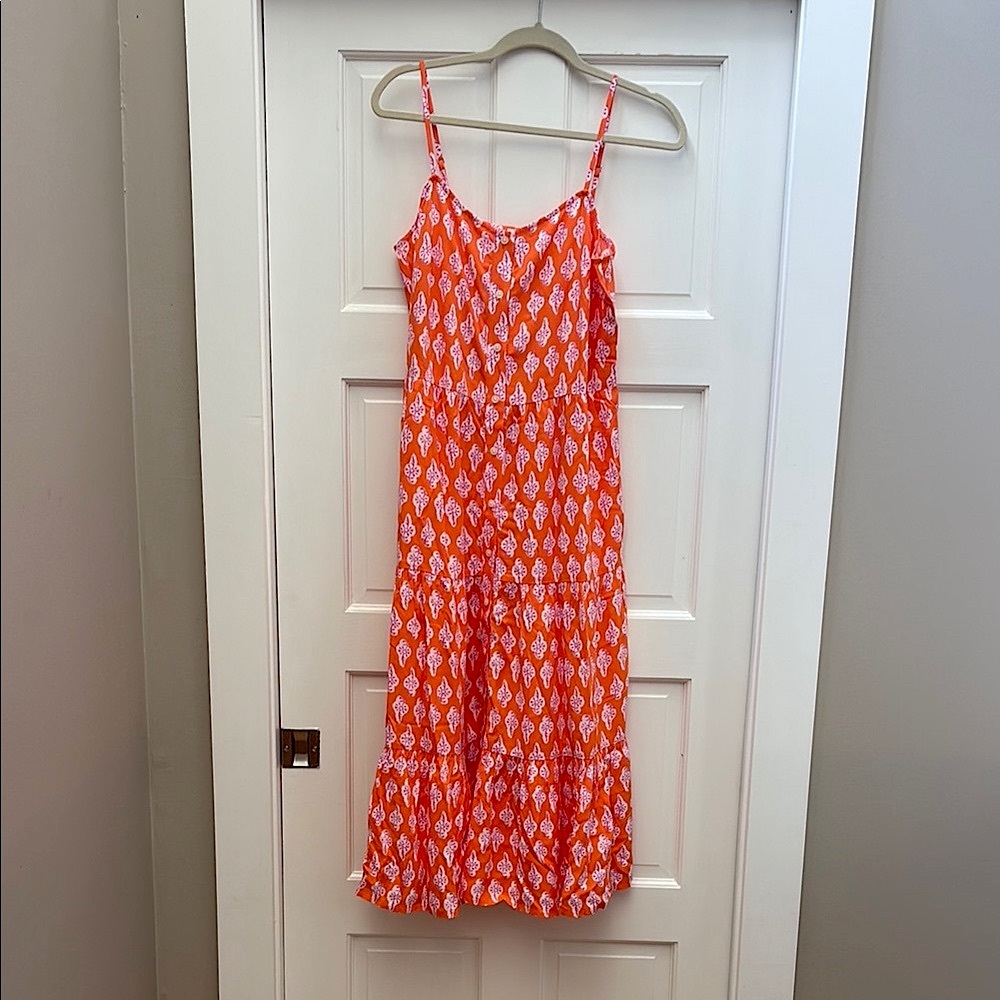 Bright Orange Patterned Sundress